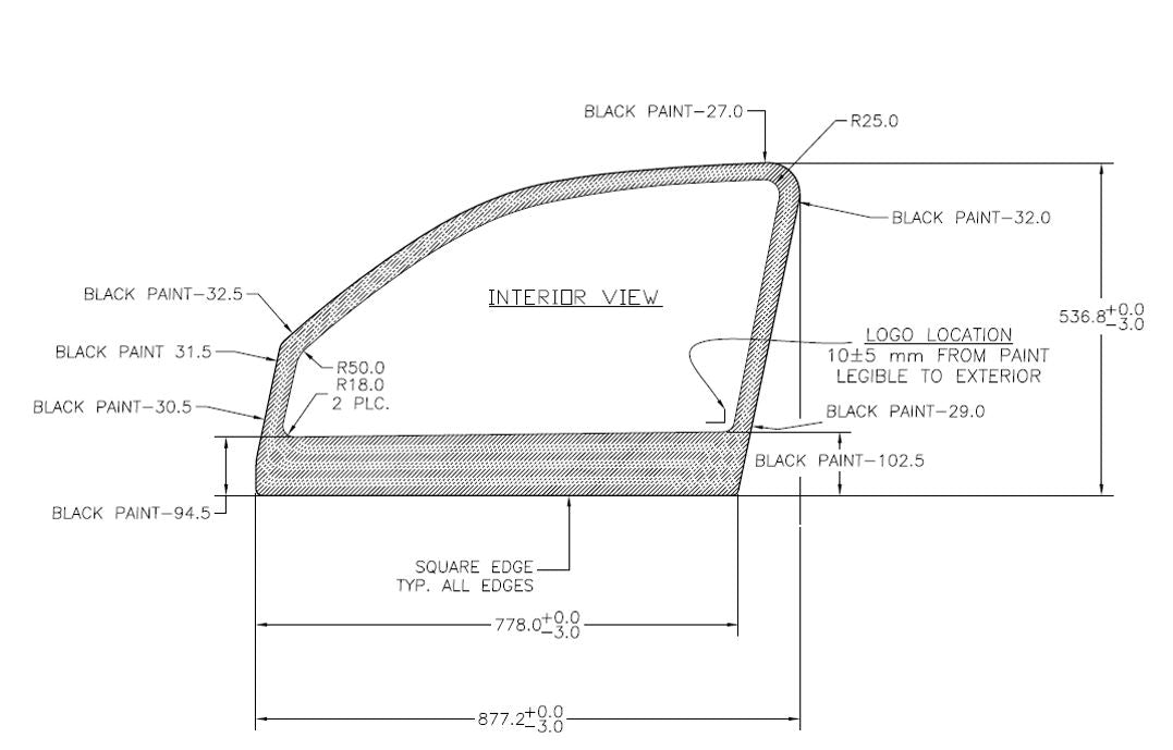 Toyota Land Cruiser 200  Curved Ballistic Glass Set (2008-2020)